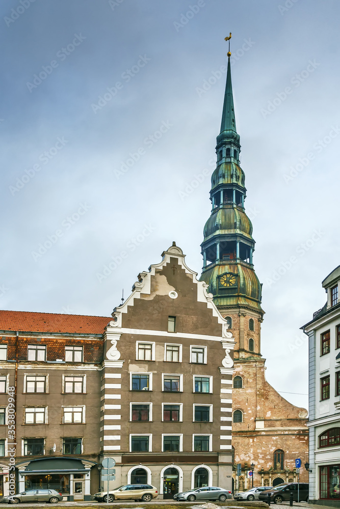 Obraz premium St. Peter Church, Riga, Latvia