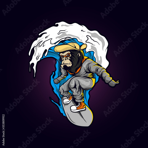 Photography Monkey Surfer