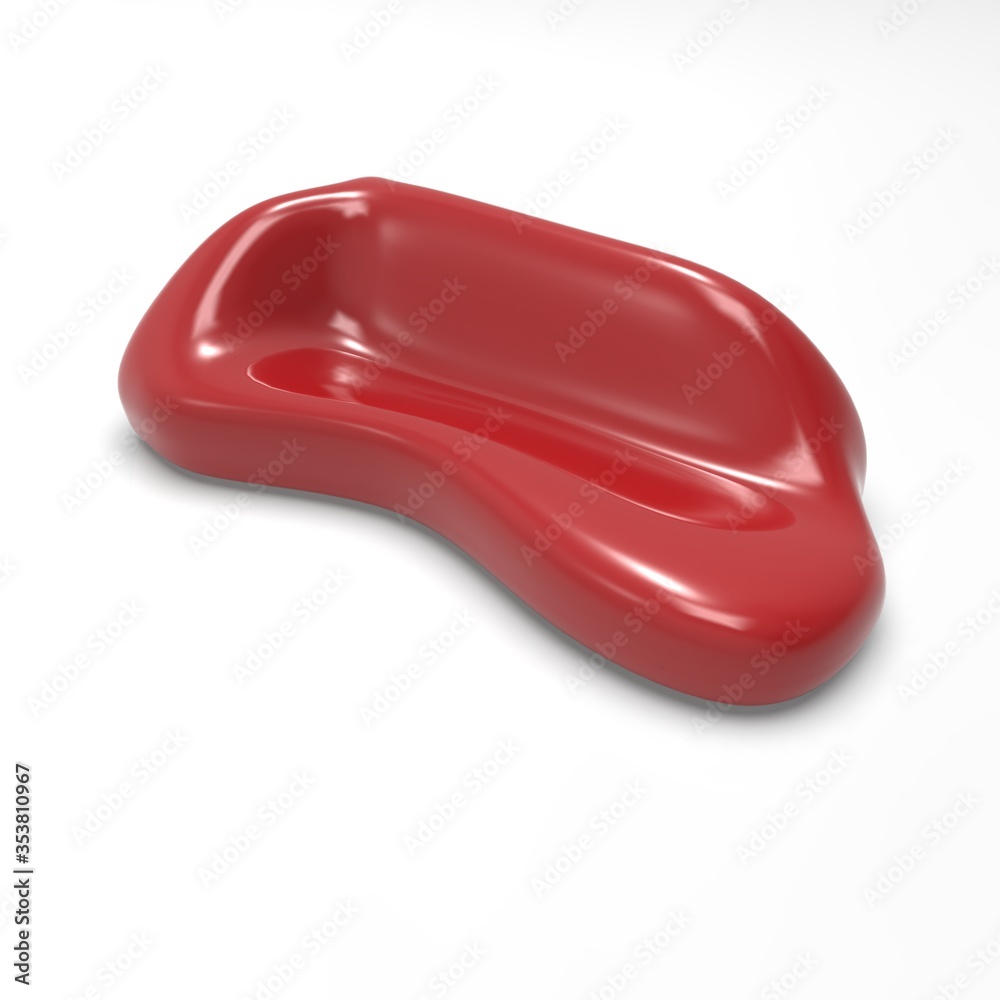 3d image of Bench Red corner inflated sofa v3 3d image of Bench Red corner inflated sofa v3