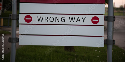 wrong way sign on campus