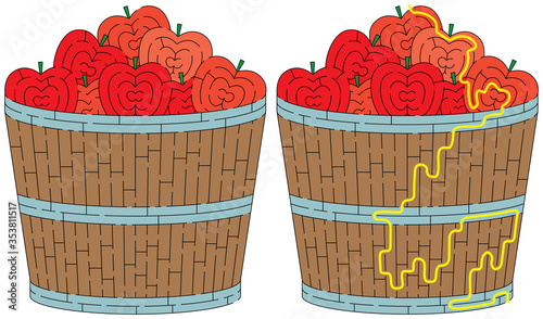Apples in a bucket maze