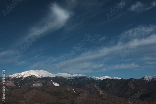 層雲と乗鞍岳全景