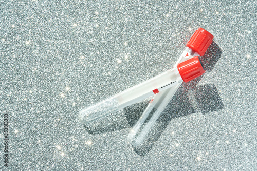 vacutainer for collecting blood material in laboratory photo
