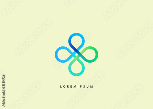 Drop Clover Logo - Linear Clover Loop Logo