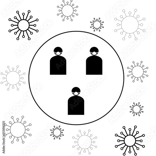  people  wear mask and social distances for prevent COVID 19