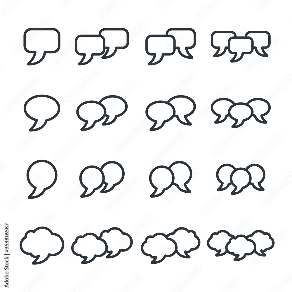 speech bubble icon set/Flat icon set design, Out line vector icon set for design. speech bubble icon set/Flat icon set design, Out line vector icon set for design.