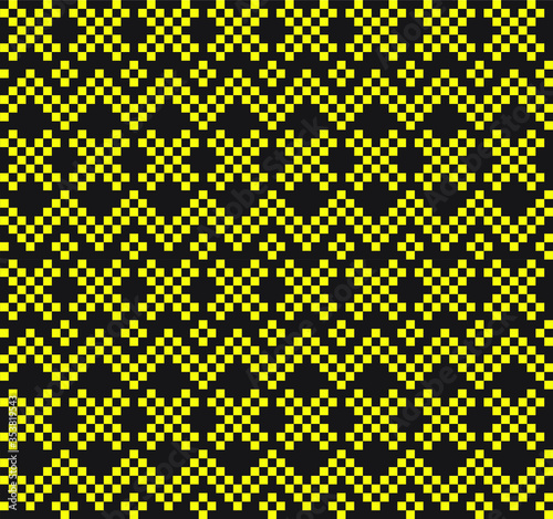Yellow Christmas Fair Isle Seamless Pattern Background - Yellow Christmas fair isle pattern background for fashion textiles, knitwear and graphics