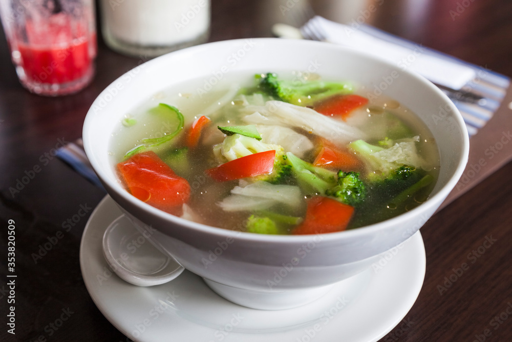 Vegetarian broccoli soup at a local Peruvian restaurant Vegetarian broccoli soup at a local Peruvian restaurant