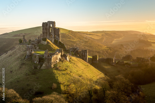 Sunrise at Corfe Castle, Dorset, England