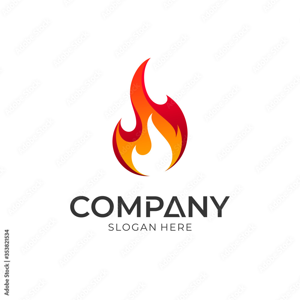 Fire simple logo design, flame vector illustration Fire simple logo design, flame vector illustration