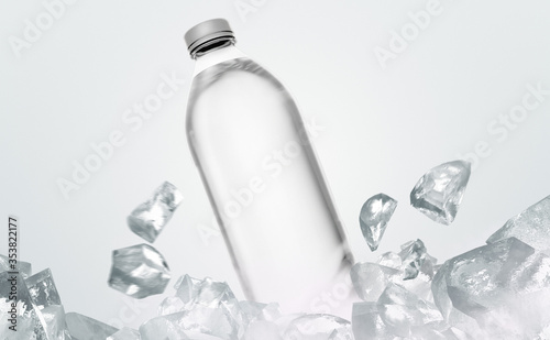 Water bottle mockup 3D Rendering Design