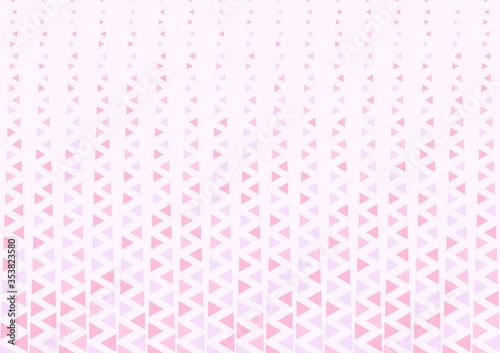 Halftone triangle background. Pink triangular halftone texture. Pop art template. Vector illustration.