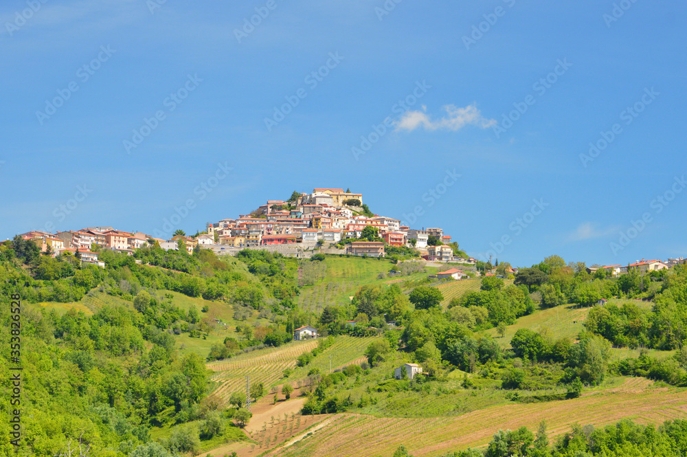 Panoramic view of Montefusco, an old town in the province of Avellino Italy.