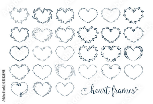vectot botanical heart frames