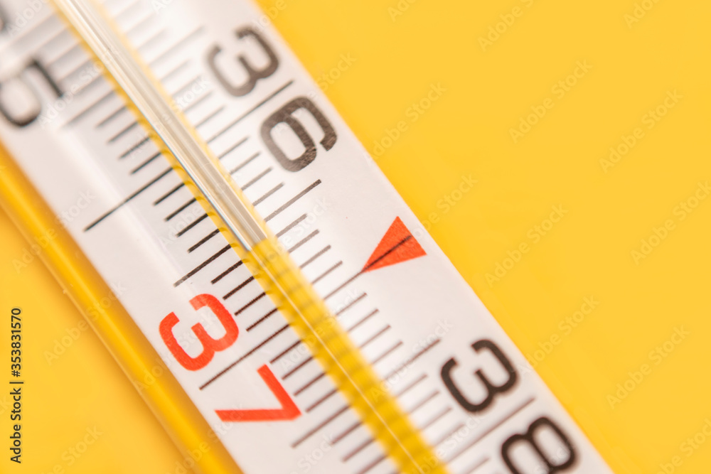the scale of the thermometer closeup the scale of the thermometer closeup