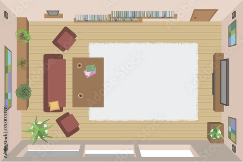 vector living room (top view)