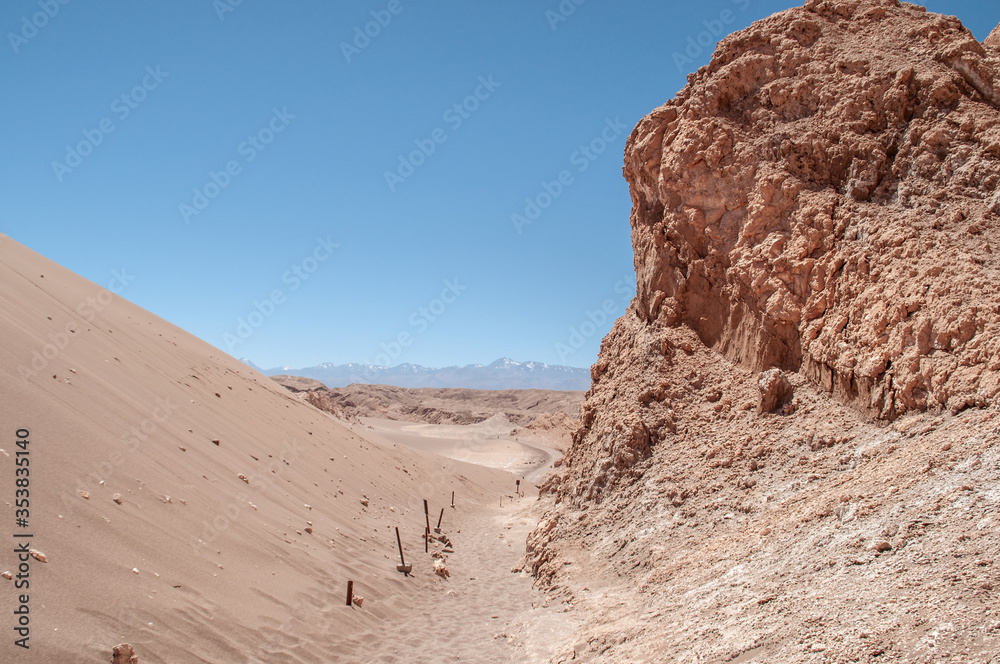 Lonesome rockets in Atacama desert in Chile