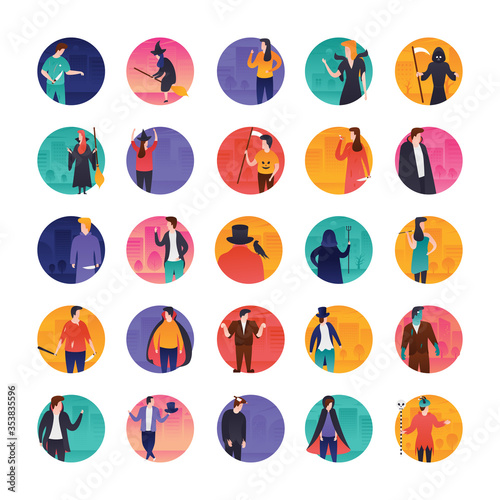 
Halloween and Easter Flat Icons Set 
