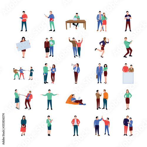 
Coworking People Flat Icons Pack 
