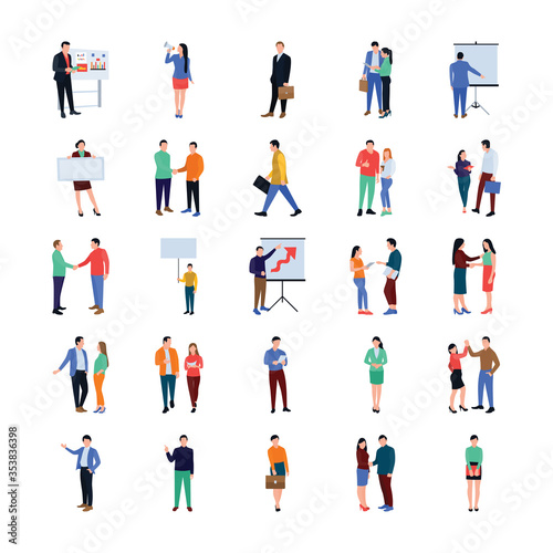 
Coworking People Flat Icons Set
