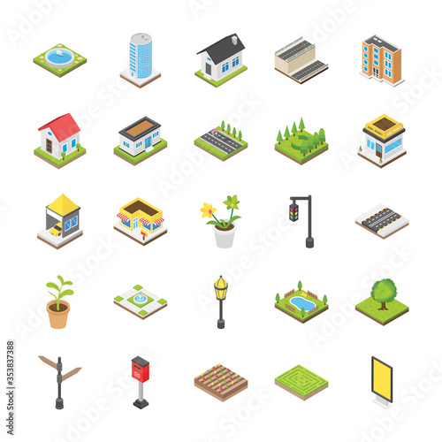  Cityscape Isometric Icons 