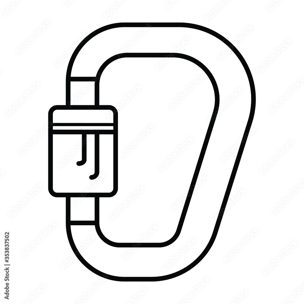 Hiking carabine icon vector illustration Hiking carabine icon vector illustration