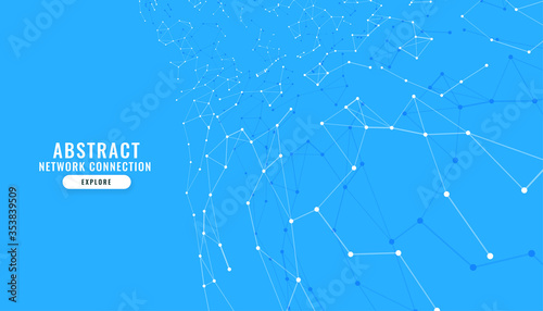 blue background with connecting lines and dots