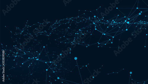 abstract low poly connection lines digital technology background