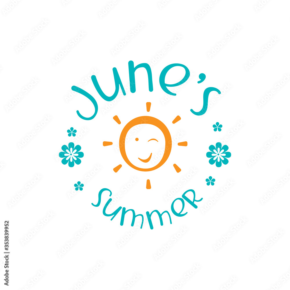 typography of Welcome June text message for congratulation or greeting card, Poster, advertising, banner, and any design.