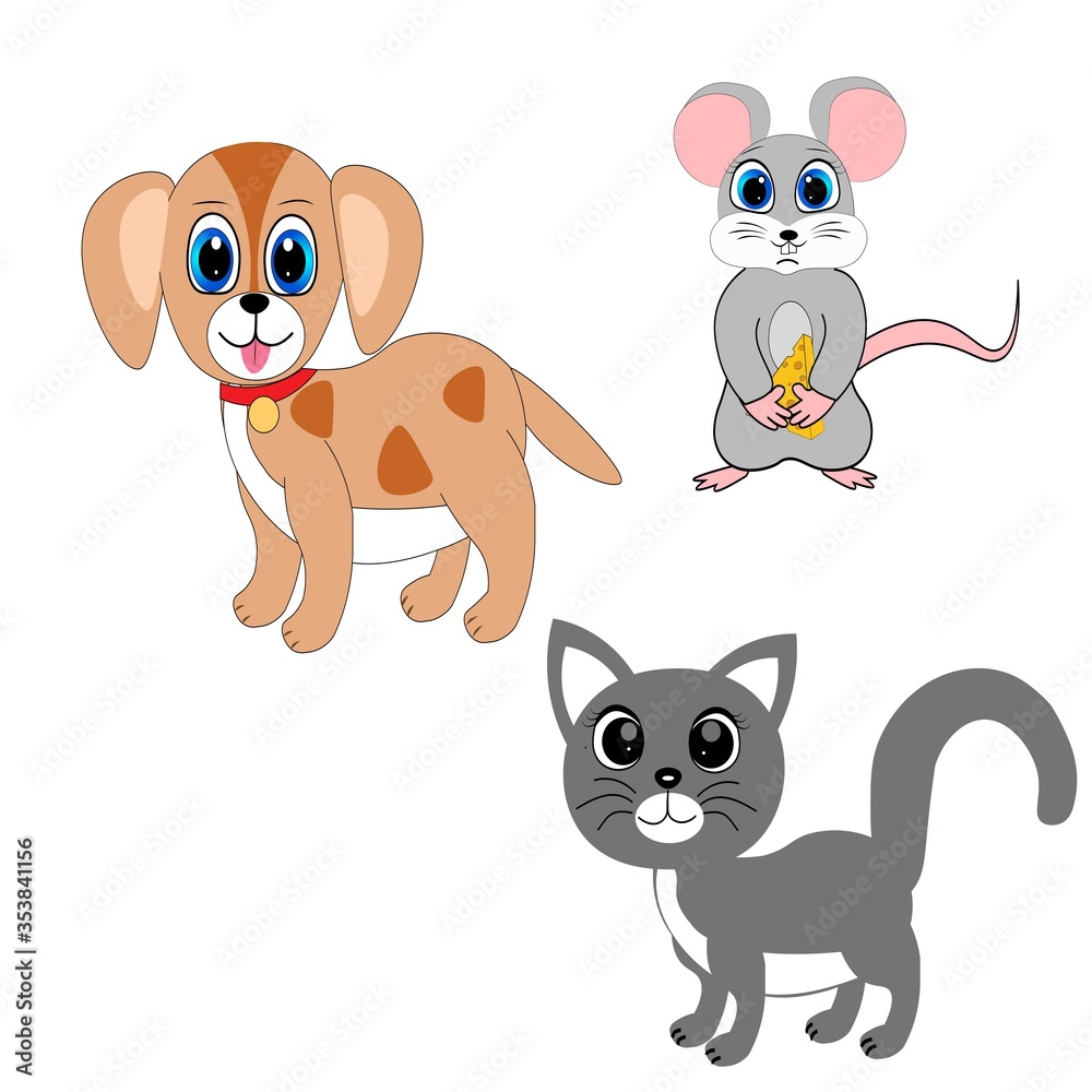 Farm animals set , cartoon vector illustration Farm animals set , cartoon vector illustration