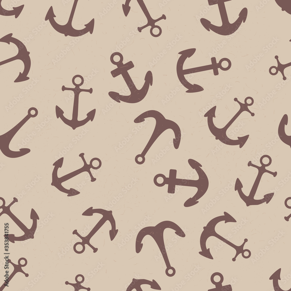 Vector Seamless Pattern of Anchors Vector Seamless Pattern of Anchors