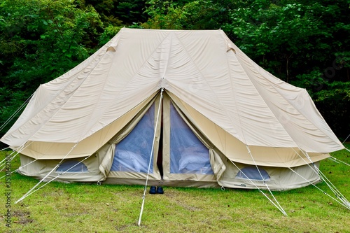 A glamorous camping tent in Japan.