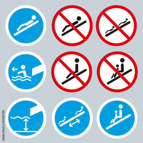 Set Piktogramme Icons Rutsche