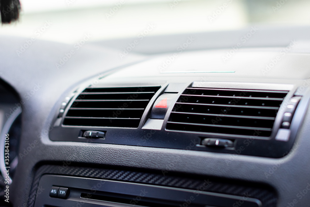 Ventilation grills in the car. Car interior