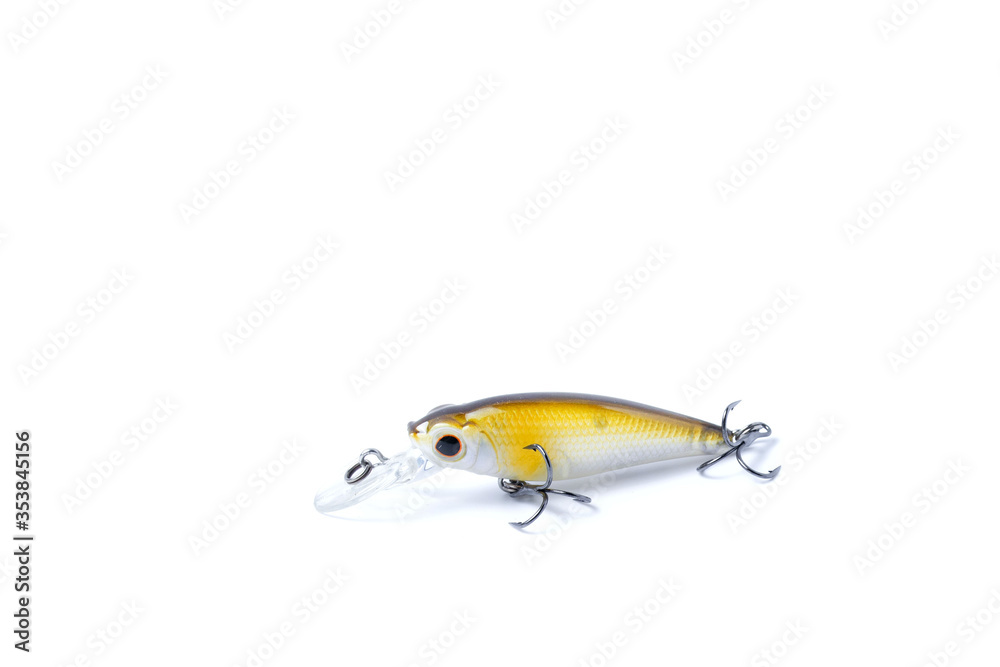 Fishing bait tackle and baubles for fishing on a white background, ISOLATE, wobbler Fishing bait tackle and baubles for fishing on a white background, ISOLATE, wobbler