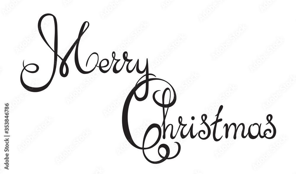 Lettering Merry Christmas. Vector drawing Lettering Merry Christmas. Vector drawing