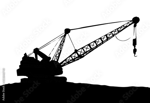 Coal mining machine. Vector drawing