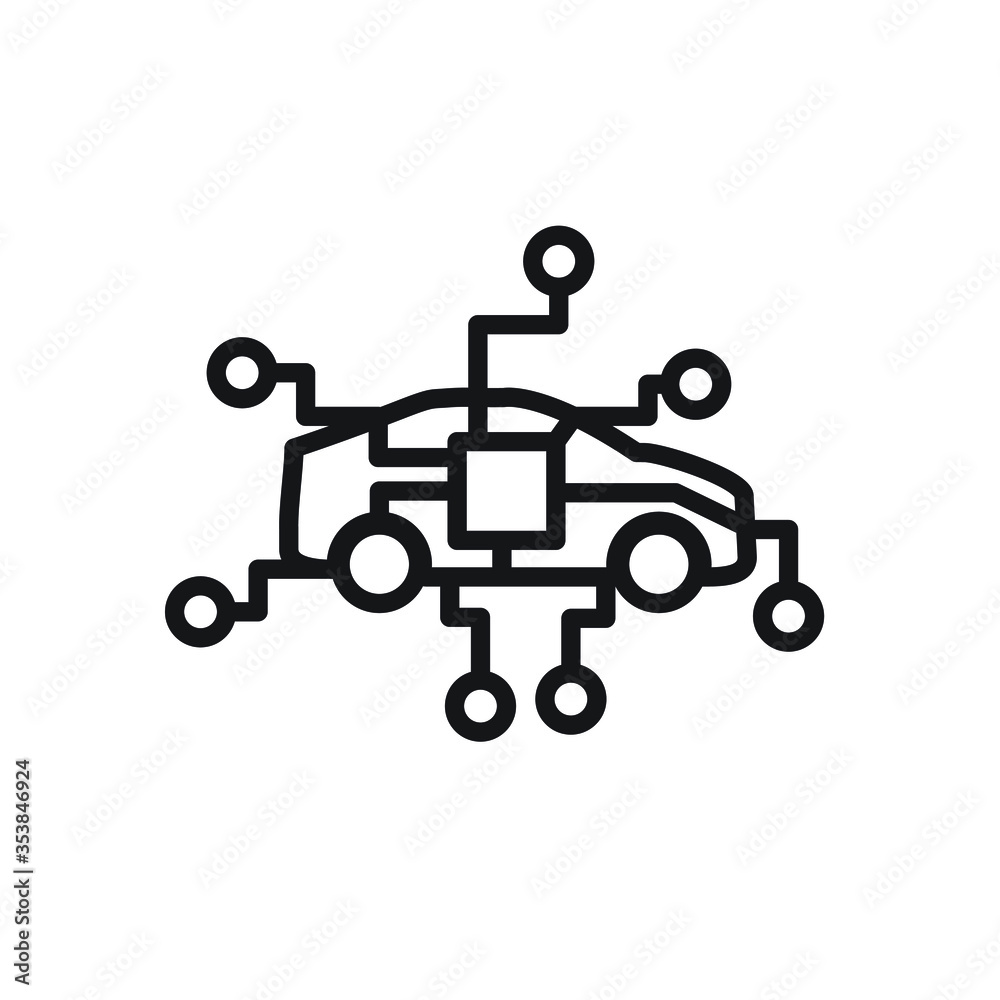 Smart car thin line icon. Vector. Smart car thin line icon. Vector.
