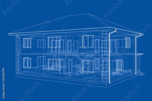 Abstract vector sketch of a house