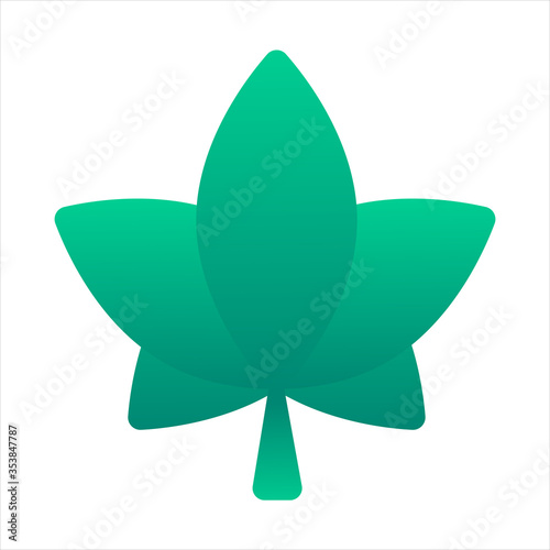 Ivy leaf. Sycamore, maple leaf icon. Element for cosmetic or medical product packaging design. Logo design. Nature, environment concept.