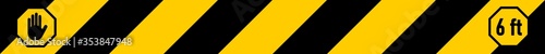 Stripes Floor Marking Security Sticker Tape 6 ft or 6 Feet Icon with an Aspect Ratio of 10:1. Vector Image.