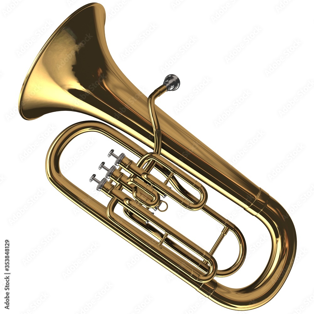 Obraz premium 3d Rendering of a Dark Brass Euphonium