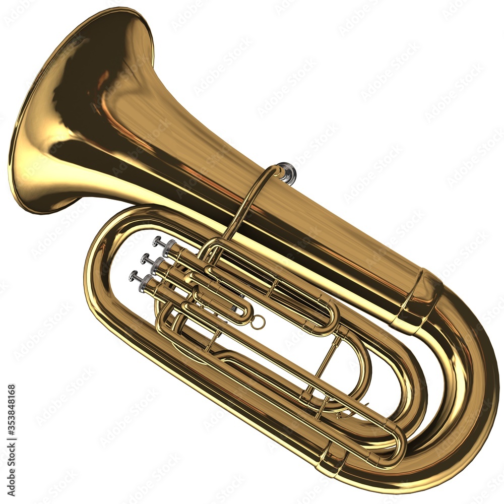 Obraz premium 3d Rendering of a Dark Brass Tuba