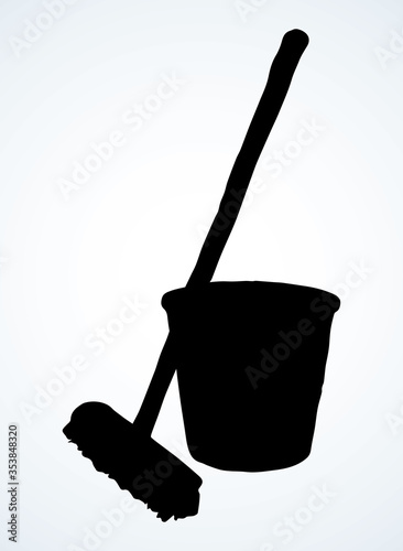 Bin for cleaning. Vector drawing