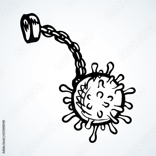 Shackles. Vector drawing virus concept