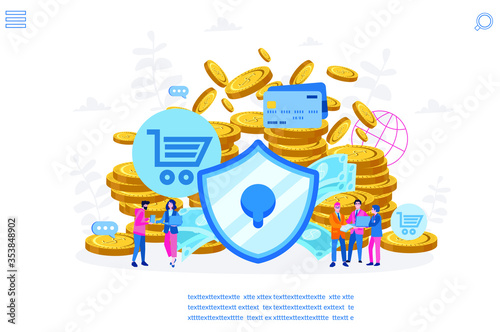 Security payment in internet. Vector illustration for web banner, infographics, mobile. 