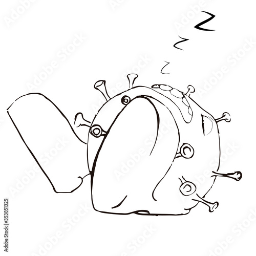 Coronavirus animado dormido
