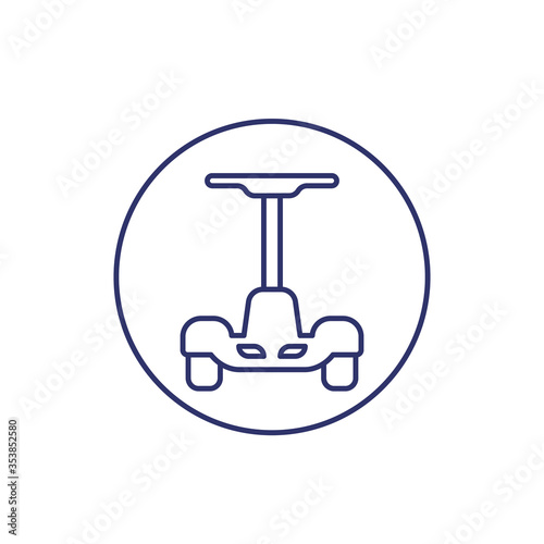 electric self-balancing scooter line icon on white