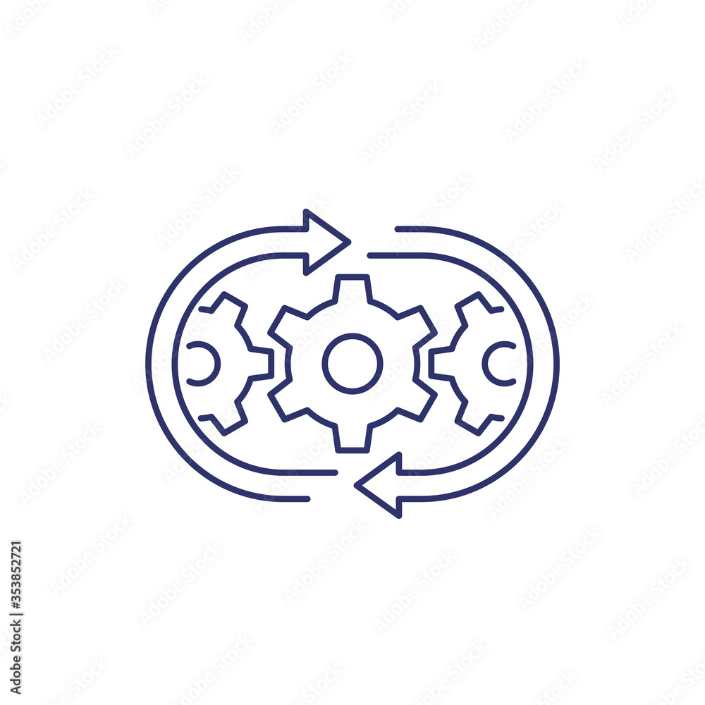 optimization process or operations line icon optimization process or operations line icon