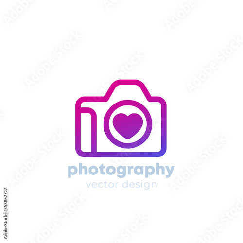 photography logo with camera and heart